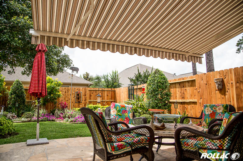 residentiaAwning Installation of Backyard Sun Protection by Rollac shuttersl patio awning