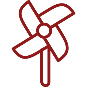 Red wind-protection icon