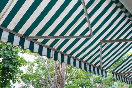 Trendy Green and White Stripe Awning