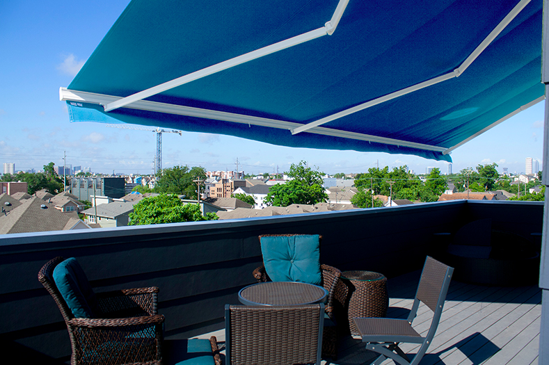 Rollac Retractable Awning on a Midtown Condo Rooftop