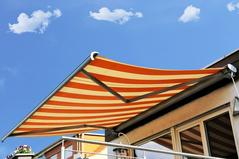 Retractable awning installed on a terrace