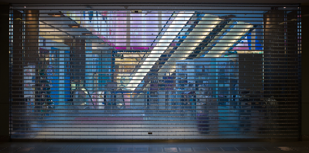 Commercial shutters installed at shopping mall