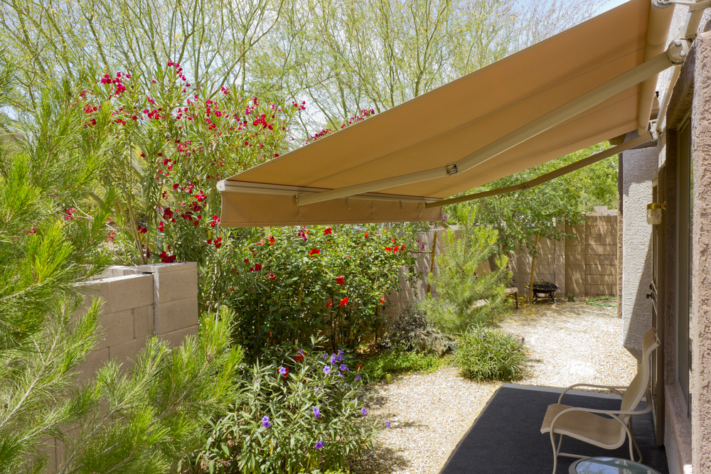 Yellow Retractable Patio Awning