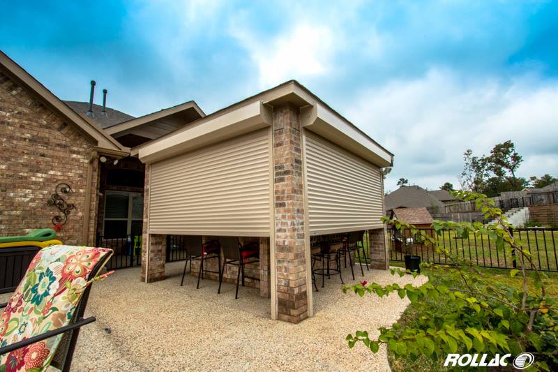 Outside Patio and Home with retractable hurricane rated shutters